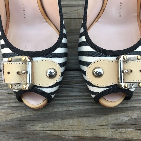 Giuseppe Zanotti Women Heels BlueWhite Stripe Pump - Picture 6 of 8